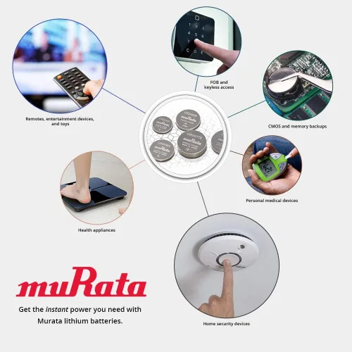 Miniatura 5 de Murata Batería CR2032 DL2032 ECR2032 3V Litio Moneda Celda (10 Baterías)