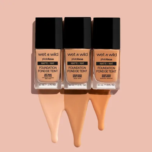 Miniatura 8 de wet n wild - Base líquida Photo Focus con acabado mate, color crema beige, vegana y libre de crueldad animal Beige crema
