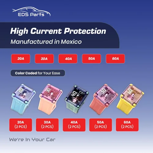 Miniatura 5 de Paquete de 10. 2 de cada uno – 20 amperios, 30 amperios, 40 amperios, 50 amperios, 60 amperios, mini, perfil bajo, compatible con Ford, Chevy/GM
