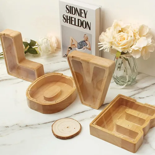 Miniatura 4 de iDIY Alcancía personalizada, caja de dinero para niños, preciosas letras iniciales del alfabeto, alcancías para niños y niñas, caja de dinero