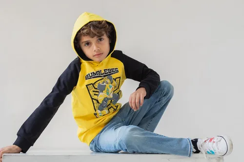 Miniatura 2 de Transformers Sudadera con capucha de manga larga de vellón para niños Optimus Prime Bumblebee