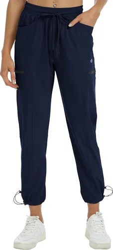 Miniatura 2 de MoFiz Pantalones de senderismo para mujer, ligeros, de secado rápido, con bolsillos con cremallera