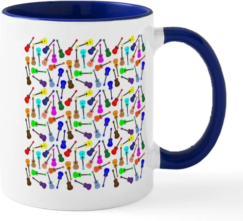 Miniatura 48 de CafePress Peace Love - Taza de café de cerámica para ukelele (11 oz (11.0 fl oz)