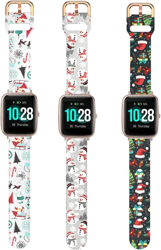 ViCRiOR Bandas compatibles con ID205L Smart Watch, 0.79 pulgadas de liberación rápida de silicona suave sin decoloración, patrón impreso floral,