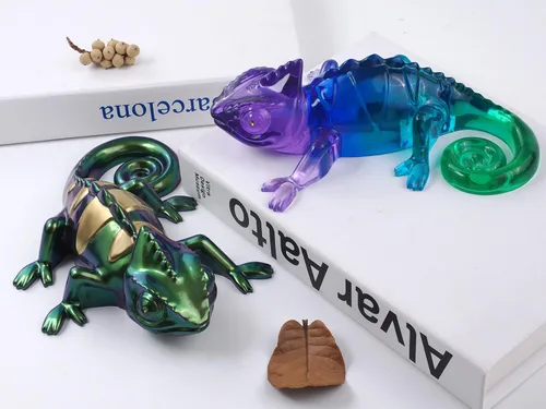 Miniatura 5 de Moldes de resina de camaleón grandes de silicona 3D de animales de resina epoxi moldes de silicona de lagarto profundo realista para manualidades