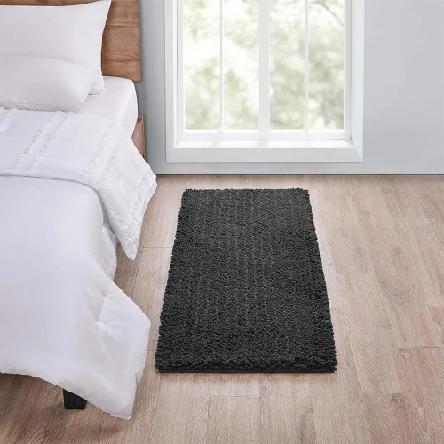 Miniatura 247 de Walensee Alfombra de baño antideslizante (24x17 pulgadas, rosa polvoriento) absorbente de agua, súper suave, lanuda de felpilla, lavable a máquina