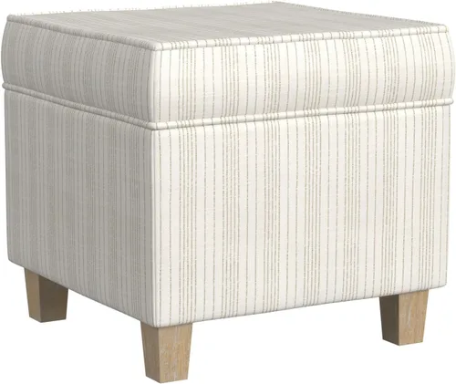 Miniatura 40 de Homepop Decoración del hogar K7342-F2067 Otomana clásica cuadrada de almacenamiento con tapa desmontable Otomana con almacenamiento para sala