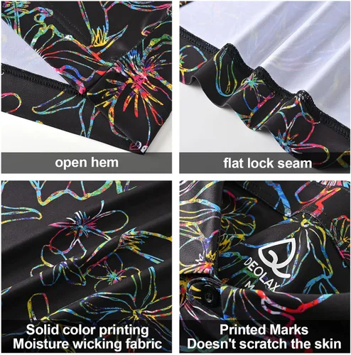Miniatura 6 de DEOLAX Mens Golf Shirt Performance Moisture Wicking Mens Polo Shirts Fashion Print Dry Fit Polo Shirts Short Sleeve Soft