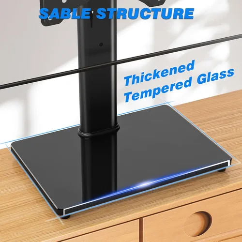 Miniatura 5 de Rfiver - Soporte universal giratorio de mesa para TV de pantalla plana de 23, 24, 26, 32, 39, 40, 42, 43 pulgadas, soporte de pedestal central