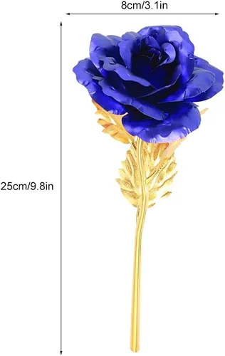 Miniatura 2 de Rosa artificial de oro de 24 quilates para el día de la madre, día de San Valentín, aniversario, cumpleaños, boda, regalo romántico para ella