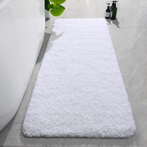 Miniatura 10 de AROGAN Tapete Largo de Baño de Lujo, 24 x 17 Pulgadas, Grueso, Suave y Absorbente, Antideslizante, Respaldo de Goma, Alfombras de Secado Rápido