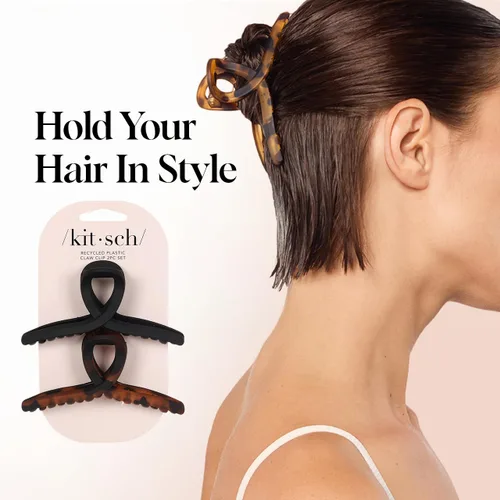 Miniatura 4 de Kitsch Pinzas grandes para el cabello para mujer, pinzas de pelo de moda, plástico mate, fácil agarre, perfectas para uso diario y ocasiones