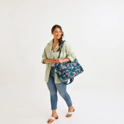 Miniatura 8 de Vera Bradley Bolsa de viaje de lujo de algodón para mujer