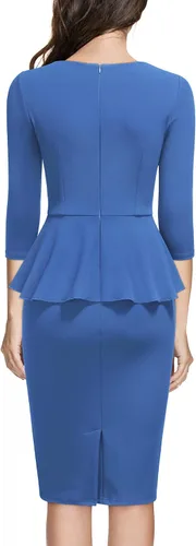 Miniatura 2 de Miusol - Vestido de mujer estilo retro con cuello cuadrado y volantes