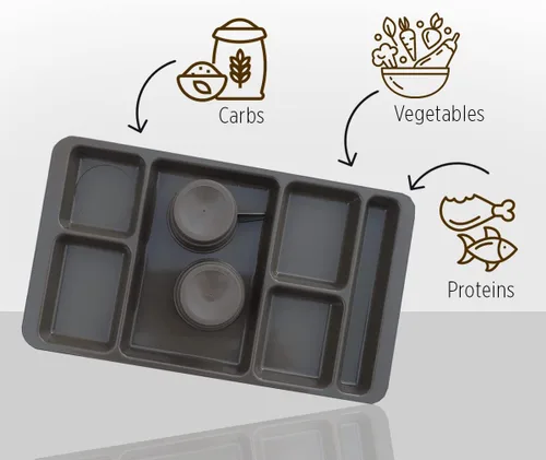 Miniatura 3 de Bandeja de campamento - Bandeja de comida de 3 piezas con taza y tazón sin BPA, fabricada en Estados Unidos