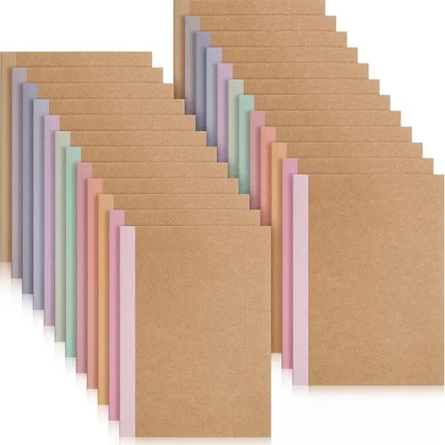 Miniatura 7 de Harloon A5 Composition Notebook Journals 8 x 5.75 in College Ruled Kraft Notebooks with Rainbow Spines Small Lined Composition Book for Office