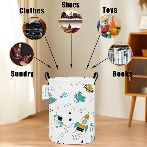Miniatura 4 de Contenedor de almacenamiento, cesta organizadora plegable de tela de lona para ropa sucia, contenedores de juguetes, cestas de regalo, dormitorio