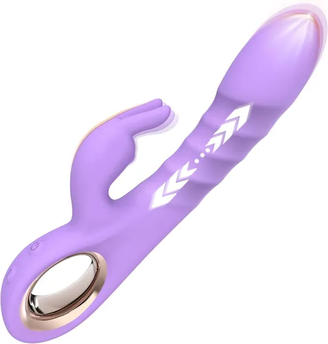 Miniatura 7 de Consolador Vibrador de Empuje Juguetes Sexuales Femeninos - SeYouYou 3 en 1 Juguetes Sexuales para Mujeres con 10 Vibraciones y 5 Modos de Empuje