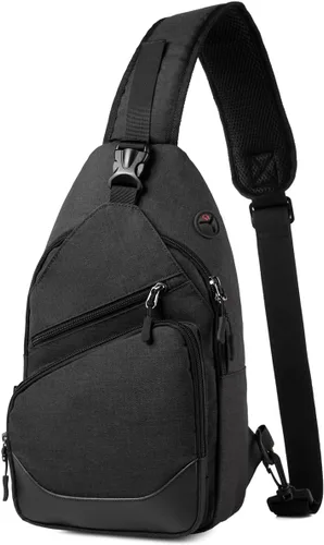 VASCHY Bolso bandolera para hombres y mujeres, una correa sobre el hombro, mochila cruzada para el pecho, para senderismo, viajes, exteriores