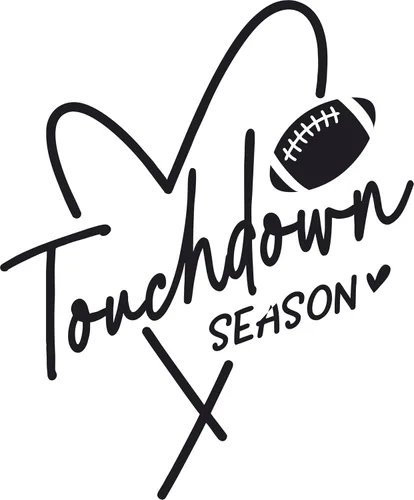 SEC Apparel Parches termoadhesivos de la familia del fútbol de transferencia de letras para camisetas de tela | (Temporada de touchdown)