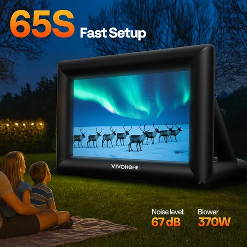 Miniatura 2 de VIVOHOME Pantalla de proyector inflable de 14 pies para exterior, pantalla de cine inflable para uso al aire libre, pantalla de TV Mega grande