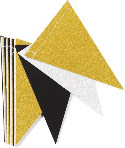 Miniatura 6 de Decoraciones de fiesta plateadas, negras y doradas, 2 banderines de papel para hombres, cumpleaños, Año Nuevo, jubilación, graduación, aniversario