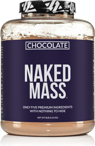 Polvo de proteína natural para ganar masa muscular Naked Mass, 8 libras a granel, sin OMG, sin gluten, sin soya Sin Ingredientes Artificiales, 1250
