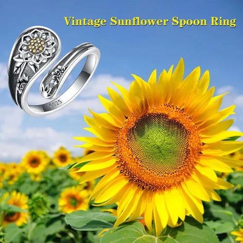 Miniatura 5 de 925-Sterling-Silver Adjustable Spoon Ring for Women - Vintage Bee Rings Animal Jewelry Birthday Christmas Gifts for Daughter Wife