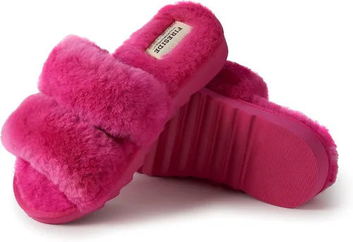 Miniatura 3 de Dearfoams Fireside Benalla - Pantuflas de piel de oveja de doble banda fácil de poner y quitar para mujer