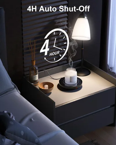 Miniatura 5 de SWEETFULL Calentador de taza de café, calentador eléctrico de taza de café de 36 W para escritorio con 3 ajustes de temperatura, calentadores