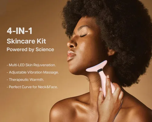Miniatura 3 de VRAIKO Lily - Masajeador facial para el cuello, herramienta de escultura facial, dispositivo de rejuvenecimiento de la piel con acción térmica, LED