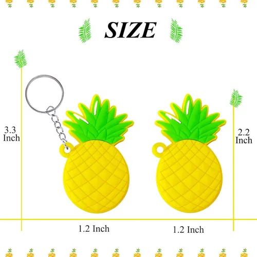 Miniatura 6 de CiciBear Paquete de 20 llaveros de piña, recuerdos de fiesta para fiesta temática hawaiana tropical Luau, baby shower, cumpleaños, recompensas