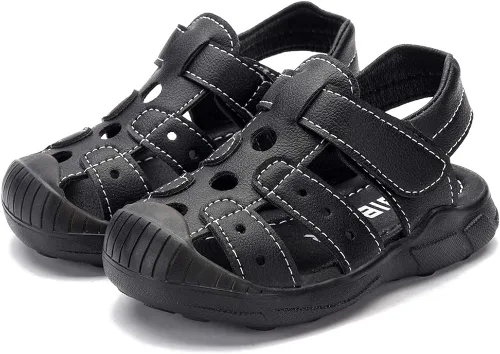 Miniatura 2 de HOBIBEAR - Sandalias para niños y niñas con puntera cerrada zapatos planos zapatos de verano para la playa bebéniño pequeño