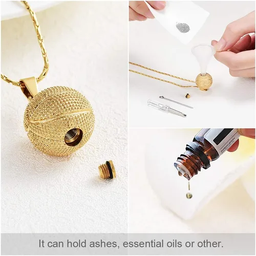 Miniatura 5 de constantlife Joyería de cremación para cenizas Collar de urna de acero inoxidable con colgante conmemorativo de baloncesto para hombres y mujeres