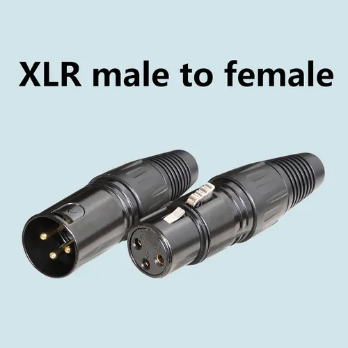 Miniatura 4 de Conectores XLR, 3 pines XLR macho y hembra con carcasa de metal y contactos de cobre chapado en oro, cable de micrófono, conector de audio