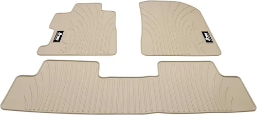 Miniatura 7 de IKON MOTORSPORTS, Alfombrillas compatibles con Honda Civic Coupe & Sedan 2006-2011, Goma de látex beige personalizada para todo clima, alfombras