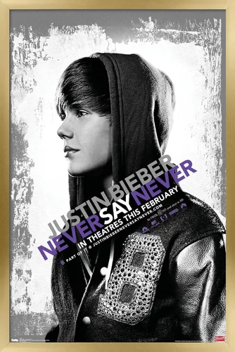 Miniatura 16 de Trends International Justin Bieber - Póster de pared con texto en inglés "Never Say Never Say Never", 14.725 x 22.375 pulgadas, versión enmarcada
