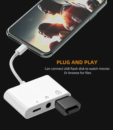 Miniatura 7 de Auriculares de 0.138 in a conector Lightning Cargador USB AUX 3 en 1 Cable Dongle Iphone Audio OTG Adaptador para Apple 14 13 12 11 Pro Max Xr X 8 7