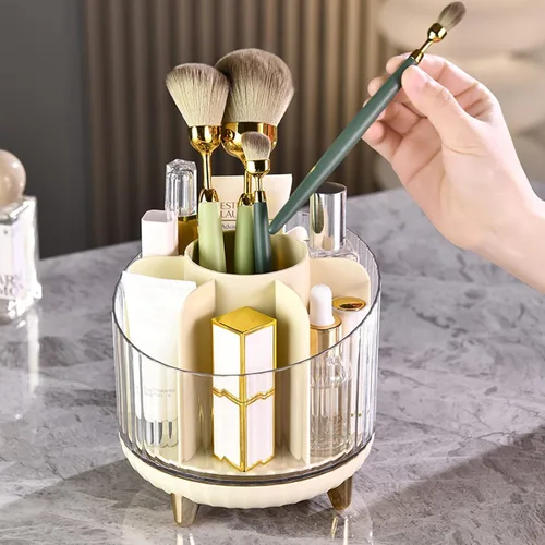 Miniatura 7 de Makeup 360° Rotating Makeup Brush Holder Lipstick Organizer 6 Slot Desktop for Cosmetic Pen Eyeliner Storage Organizer(A)