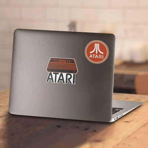 Miniatura 5 de Popfunk Clásico Atari Video Game Retro Logo Vintage Gaming Console T Shirt & Stickers