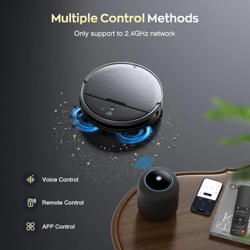 Miniatura 3 de Combo robot de aspiradora y trapeador, succión fuerte de 2300 Pa, caja de polvo 2 en 1 y tanque de agua, funciona con Alexa/Google Assistant, largo