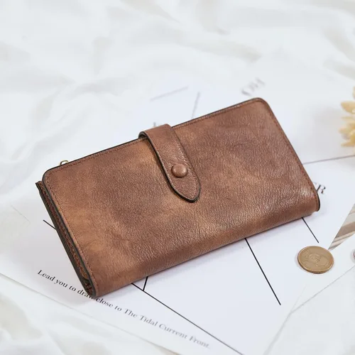 Miniatura 38 de BOSTANTEN - Cartera de piel auténtica para mujer con bolsillo con cremallera), BL3162011Kcoffee