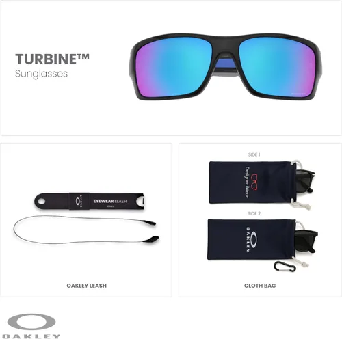 Miniatura 2 de Oakley Turbine OO9263 - Gafas de sol rectangulares para hombre, correa + paquete con kit de gafas de diseñador iWear