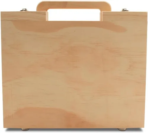 Woodpeckers Maleta de madera de 8-1/8 x 10 pulgadas, paquete de 1 caja de madera sin terminar para manualidades, cajas de memoria aptas para viajes
