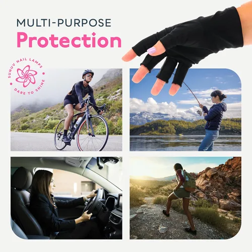 Miniatura 6 de SUNUV Guantes LED para Uñas de Gel, Guantes Anti UV UPF 50+ para Lámpara de Uñas de Gel, Guantes UV Profesionales para Técnicos de Uñas guantes