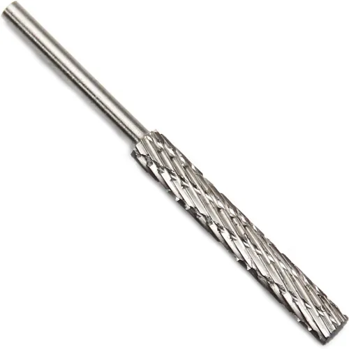 Utoolmart Archivos rotativos HSS de 0.118 in, vástago de doble corte superior con forma de cilindro dentado, herramienta de rebabas rotativas de