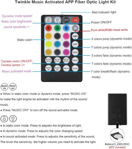 Miniatura 3 de AKEPO Luces sensoriales de fibra óptica para sala sensorial de autismo para niños, 10 W RGBW parpadeo+respuesta musical+control de aplicación