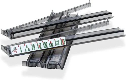 Miniatura 3 de Mahjong - Soporte y empujador de fichas todo en uno, combo de soporte y empujador de Mahjong de acrílico transparente, soportes modernos de fichas