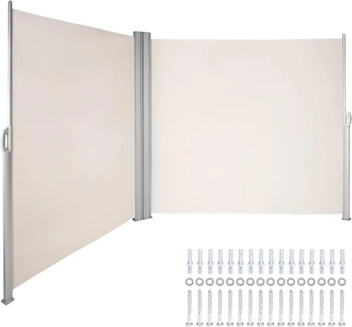 Miniatura 17 de VEVOR Toldo lateral retráctil, UV 50 63 x 118 pulgadas, pantalla de privacidad para exteriores, pantalla de privacidad para exteriores, 9.88 oz