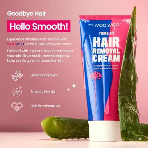 Miniatura 2 de WooWoo Crema natural de depilación íntima - Removedor de pelo vegano sin dolor para pieles sensibles - Depilatorio para genitales, bikini, piernas